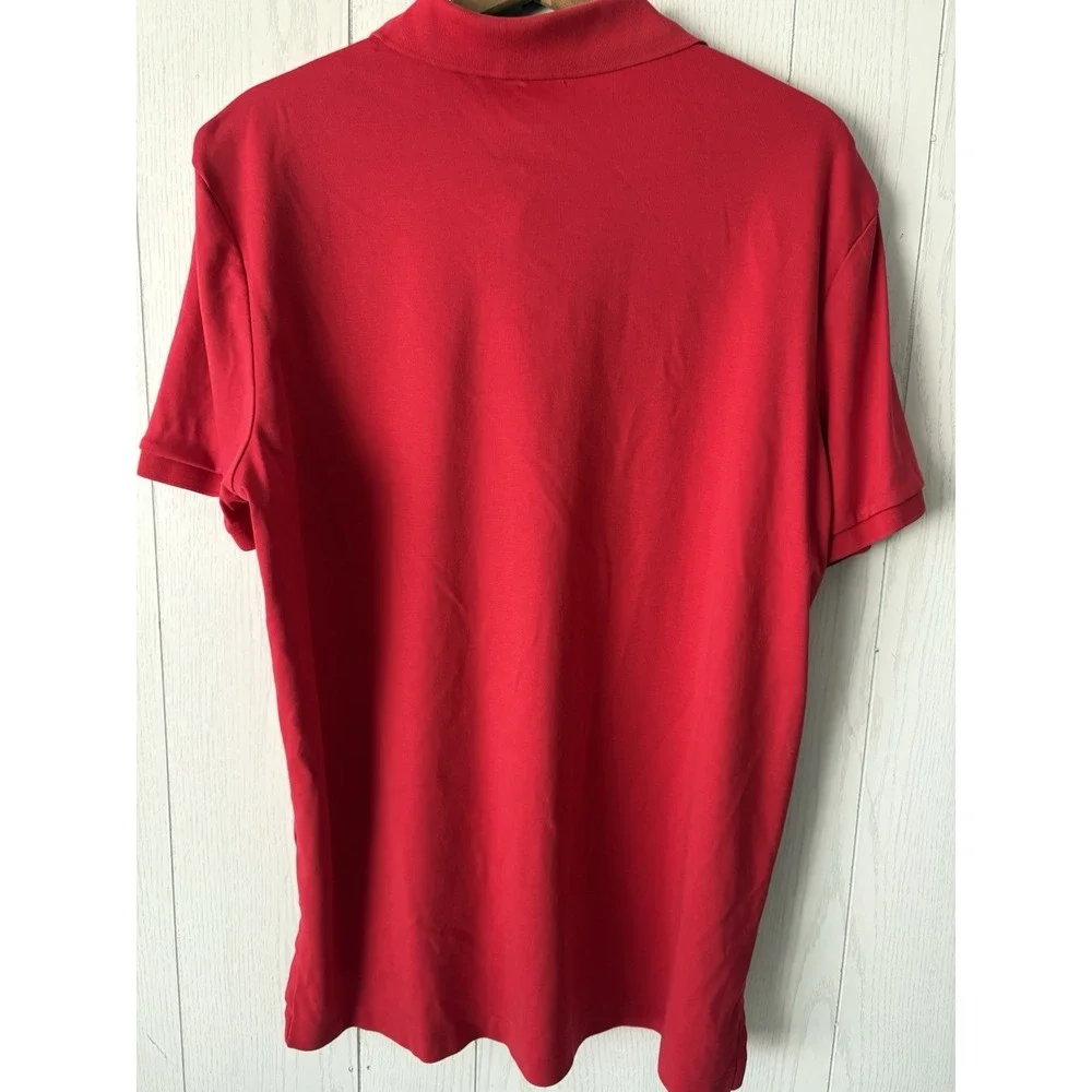 Polo Ralph Lauren Polo Shirt Mens Large Red Pima Soft Touch Short Sleeve